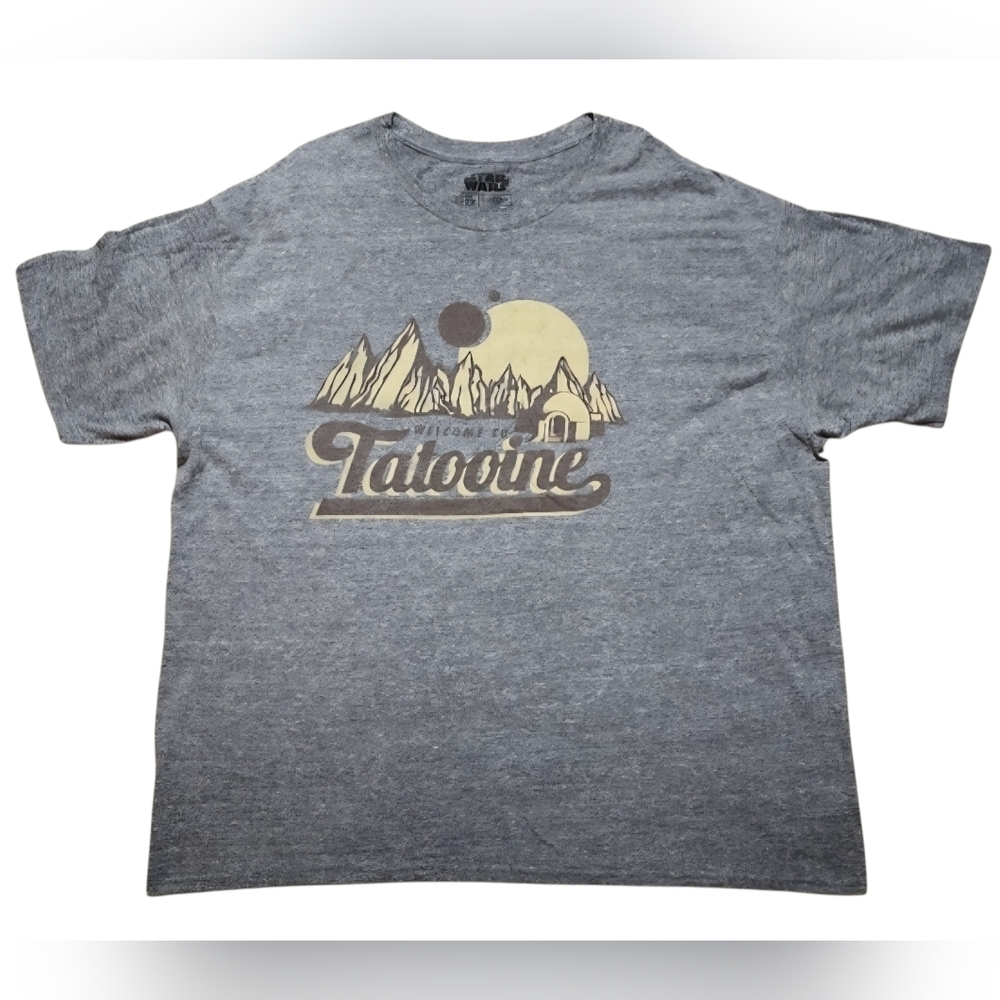 Star Wars 2XL Welcome To Tatooine Heather Gray Tee Shirt Retro Classic XXL